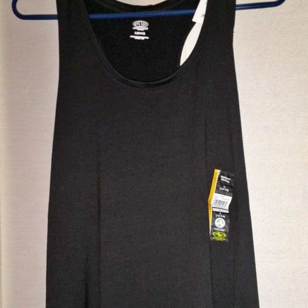 new Athletic Works women's black tanktop size L (12-14) Moisture Wicking W-321